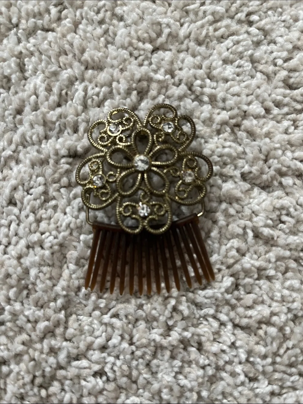 Gold and Rhinestone Comb Hair Accessory